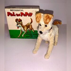 Vintage Marx Mechanical “Pal the Puppy” Wind-Up Plush Dog WORKS w/ Box 1950’s